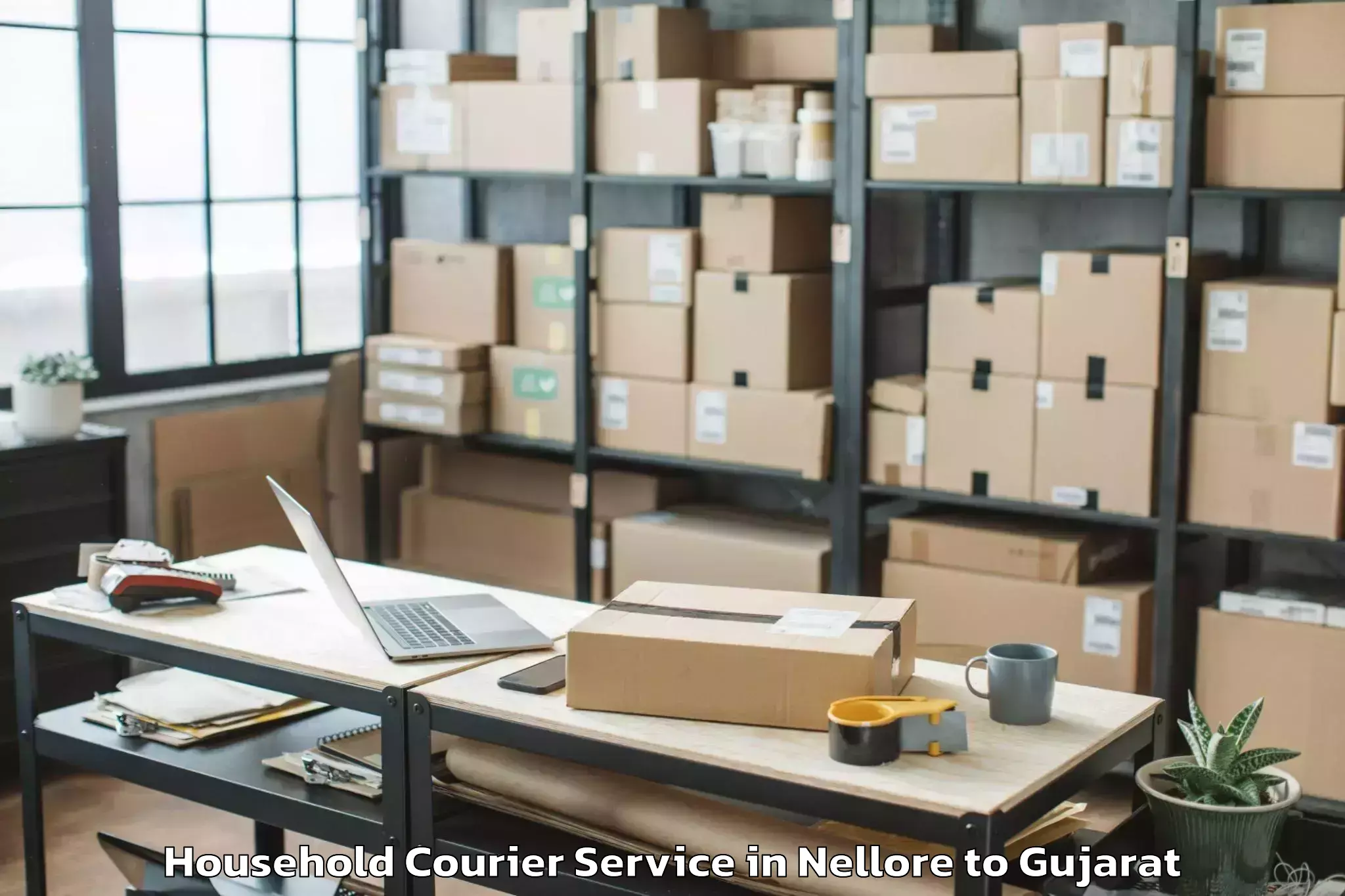 Reliable Nellore to Karnavati University Gandhinag Household Courier